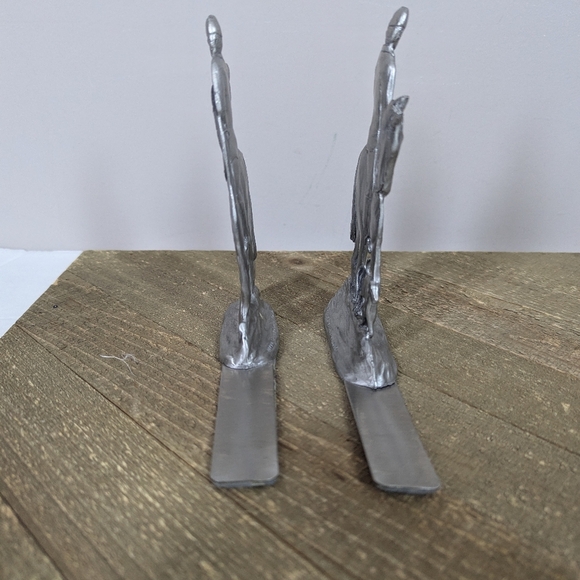 Seagull Pewter Equestrian Bookends — Horse & Rider Fox Hunt Scene, Canada Made - Picture 4 of 7